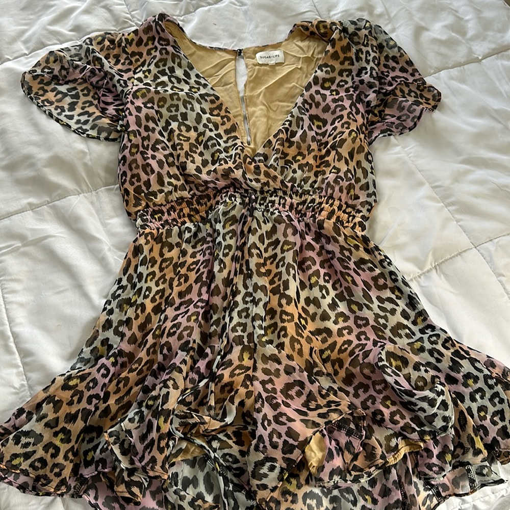 Animal print romper
